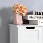 Meuble de rangement blanc pour salle de bain, meuble bas avec étagère réglable et tiroirs