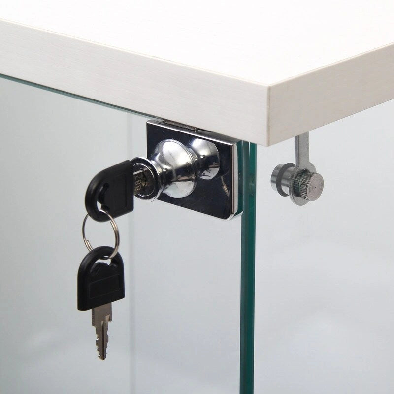 Armoire de cuisine moderne vitrée avec 3 étagères, type classeur.