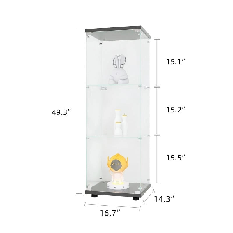 Armoire de cuisine moderne vitrée avec 3 étagères, type classeur.