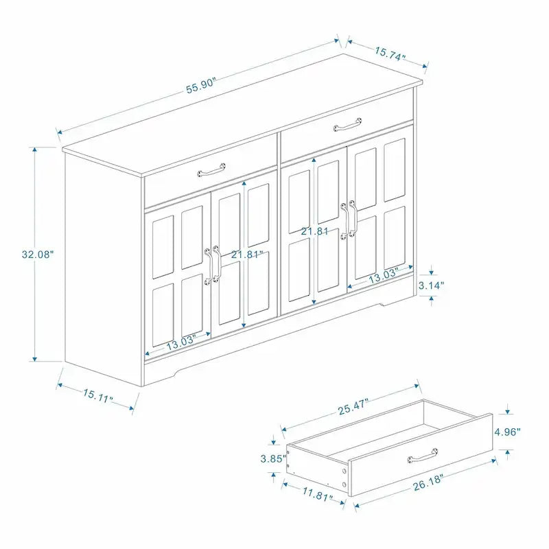 Buffet de style campagnard, grand modèle, 55,91 €