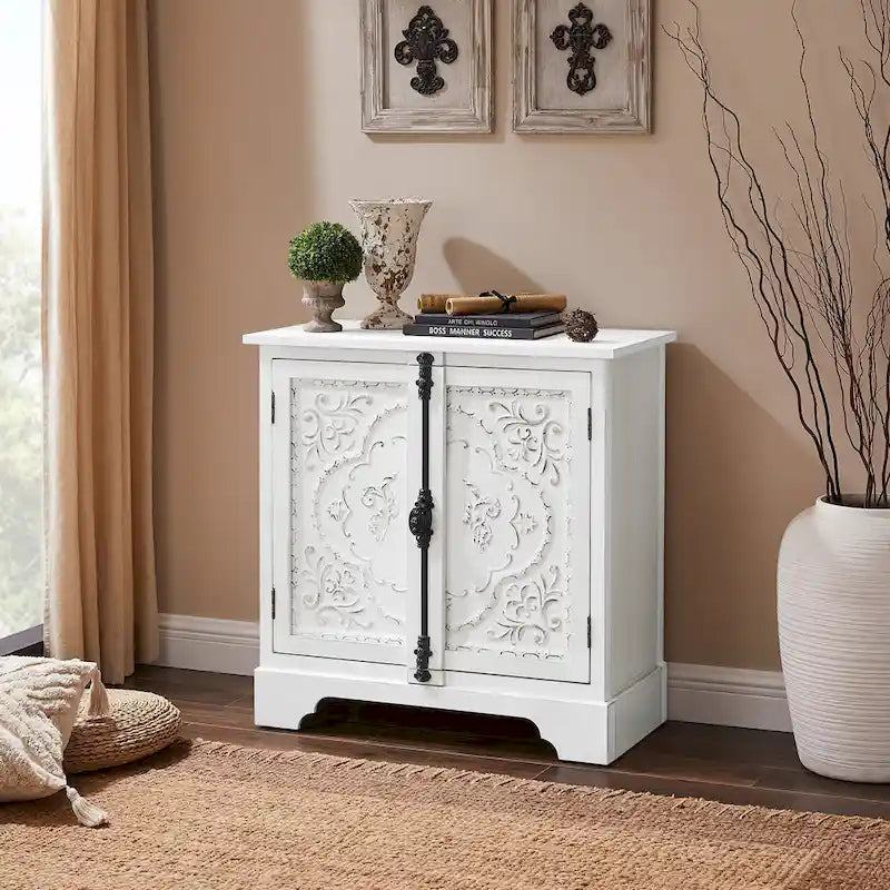 Meuble Art Leon rétro et romantique à motifs floraux
