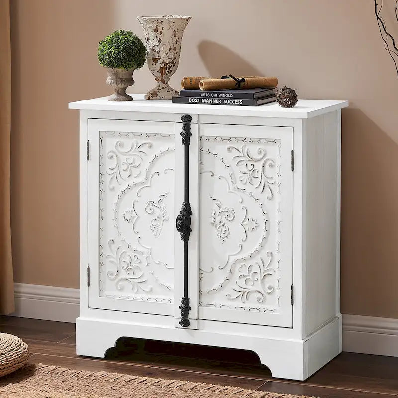 Meuble Art Leon rétro et romantique à motifs floraux
