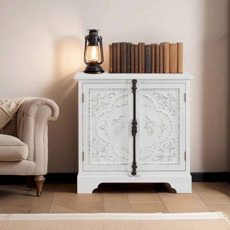 Meuble Art Leon rétro et romantique à motifs floraux