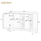 Buffet à 3 portes miroir avec portes vitrées pour salle à manger