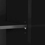 Buffet à 3 portes miroir avec portes vitrées pour salle à manger