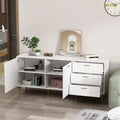 Buffet Timechee avec tiroirs de rangement, expresso/blanc - 69 L