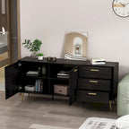 Buffet Timechee avec tiroirs de rangement, expresso/blanc - 69 L