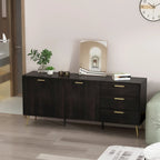 Buffet Timechee avec tiroirs de rangement, expresso/blanc - 69 L