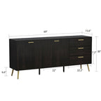 Buffet Timechee avec tiroirs de rangement, expresso/blanc - 69 L