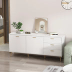 Buffet Timechee avec tiroirs de rangement, expresso/blanc - 69 L