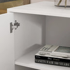 Buffet Timechee avec tiroirs de rangement, expresso/blanc - 69 L