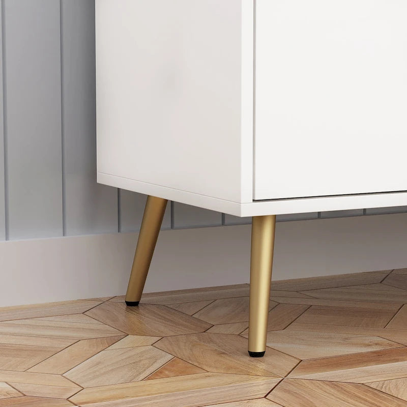 Buffet Timechee avec tiroirs de rangement, expresso/blanc - 69 L