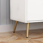 Buffet Timechee avec tiroirs de rangement, expresso/blanc - 69 L