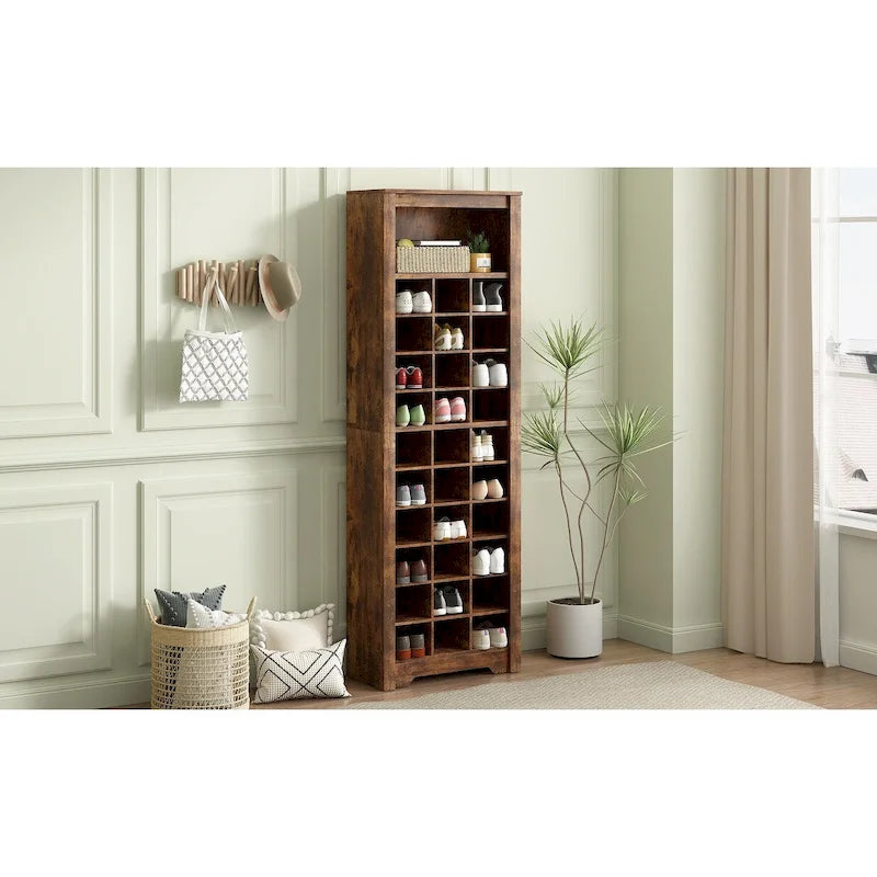 Console à chaussures élégante à 30 compartiments