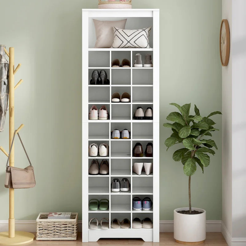 Stylish Design 30 Shoe Cubby Console