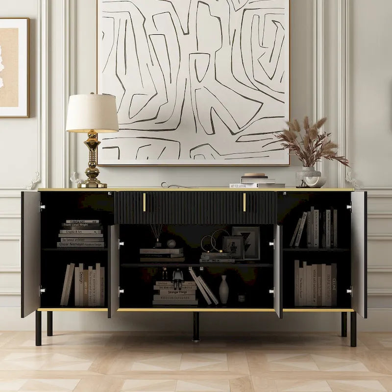 Buffet de cuisine Timechee, table d'appoint, meuble de rangement d'entrée