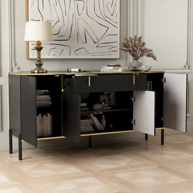 Buffet de cuisine Timechee, table d'appoint, meuble de rangement d'entrée