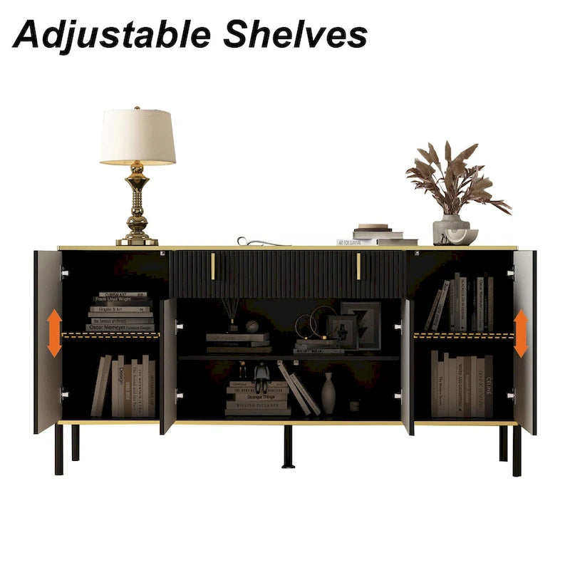 Buffet de cuisine Timechee, table d'appoint, meuble de rangement d'entrée