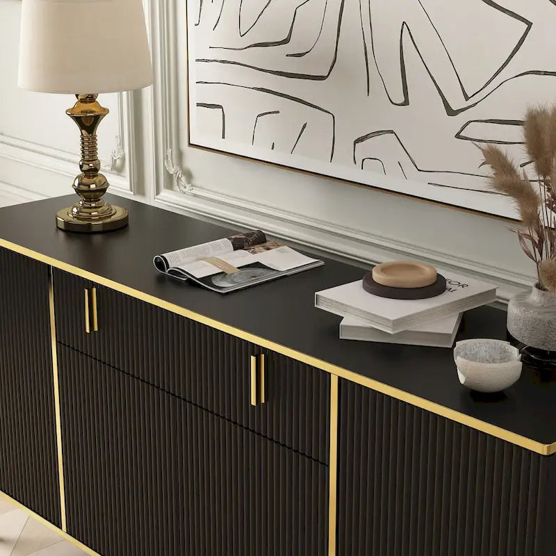 Buffet de cuisine Timechee, table d'appoint, meuble de rangement d'entrée
