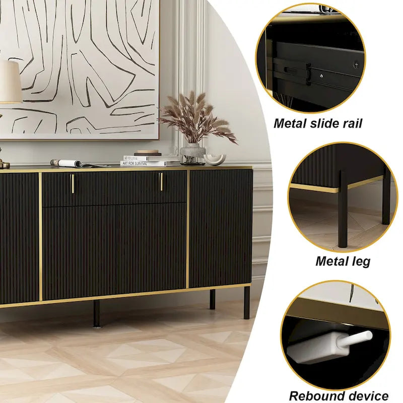 Buffet de cuisine Timechee, table d'appoint, meuble de rangement d'entrée