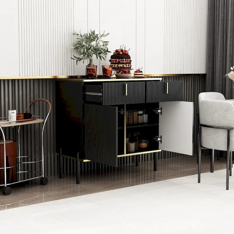 Buffet de cuisine Timechee, table d'appoint, meuble de rangement d'entrée
