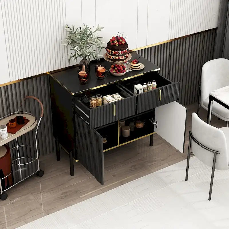 Buffet de cuisine Timechee, table d'appoint, meuble de rangement d'entrée