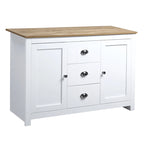 Buffet de cuisine HOMCOM avec étagères réglables, meuble de rangement avec 3 tiroirs