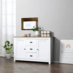 Buffet de cuisine HOMCOM avec étagères réglables, meuble de rangement avec 3 tiroirs