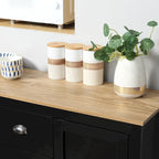 Buffet de cuisine HOMCOM avec étagères réglables, meuble de rangement avec 3 tiroirs