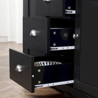 Buffet de cuisine HOMCOM avec étagères réglables, meuble de rangement avec 3 tiroirs