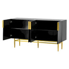 Buffet à 4 portes avec poignées en métal doré - Non disponible