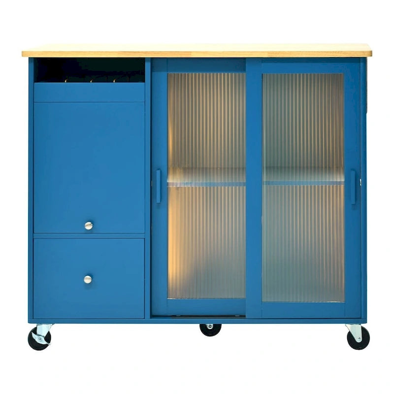 Chariot de cuisine pliable avec éclairage LED