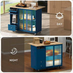 Chariot de cuisine pliable avec éclairage LED