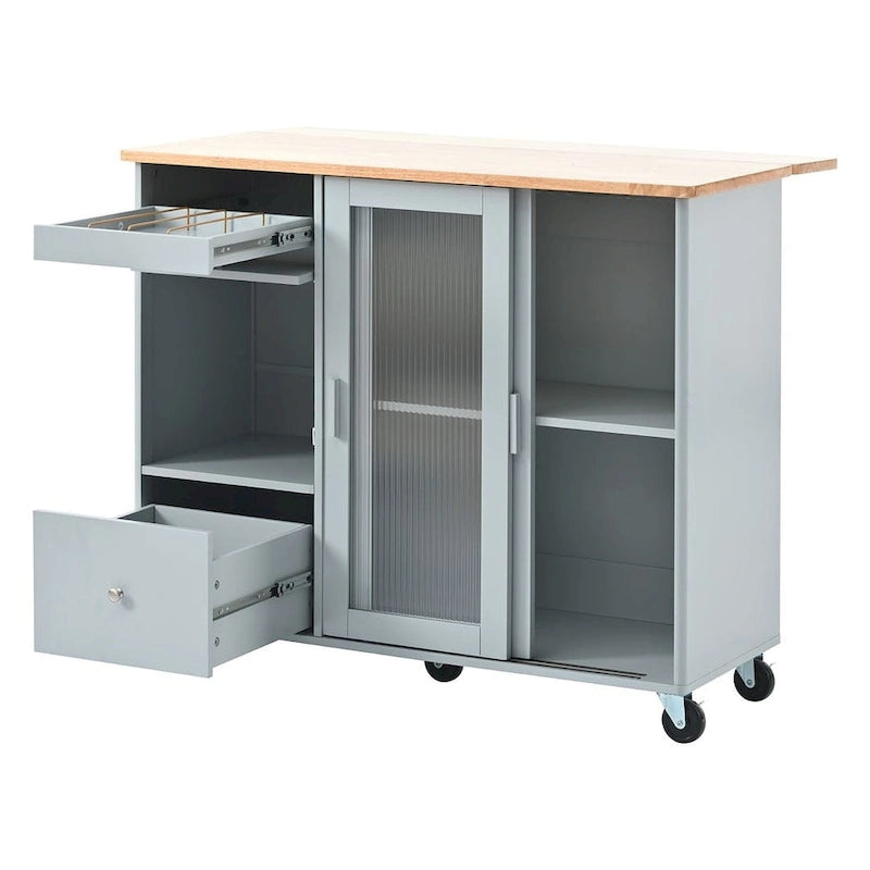 Chariot de cuisine pliable avec éclairage LED