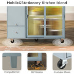 Chariot de cuisine pliable avec éclairage LED