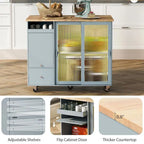 Chariot de cuisine pliable avec éclairage LED