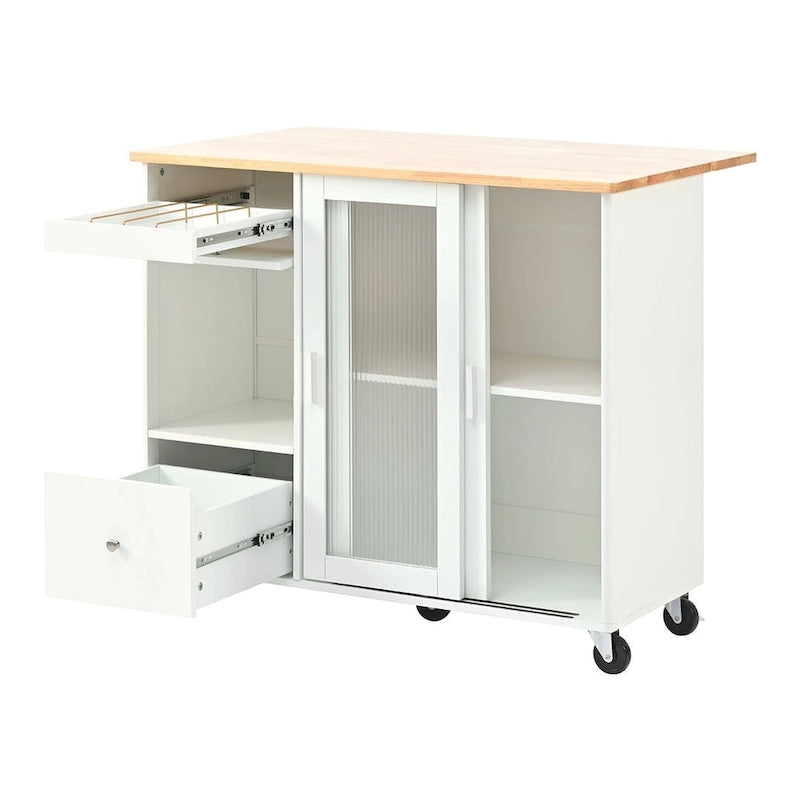 Chariot de cuisine pliable avec éclairage LED