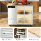 Chariot de cuisine pliable avec éclairage LED