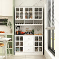 Buffet garde-manger blanc 78.9 avec tiroir porte-verres à vin et étagère