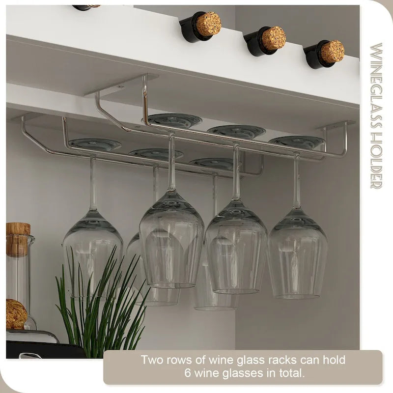 Buffet garde-manger blanc 78.9 avec tiroir porte-verres à vin et étagère