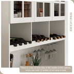 Buffet garde-manger blanc 78.9 avec tiroir porte-verres à vin et étagère