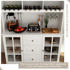 Buffet garde-manger blanc 78.9 avec tiroir porte-verres à vin et étagère
