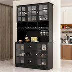 Buffet garde-manger blanc 78.9 avec tiroir porte-verres à vin et étagère
