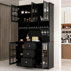 Buffet garde-manger blanc 78.9 avec tiroir porte-verres à vin et étagère