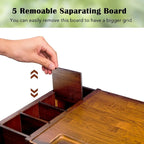 Support de bureau en bois pour écran d'ordinateur avec tiroir