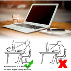 Support de bureau en bois pour écran d'ordinateur avec tiroir