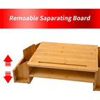 Support de bureau en bois pour écran d'ordinateur avec tiroir