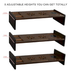 Support de bureau en bois pour écran d'ordinateur avec tiroir