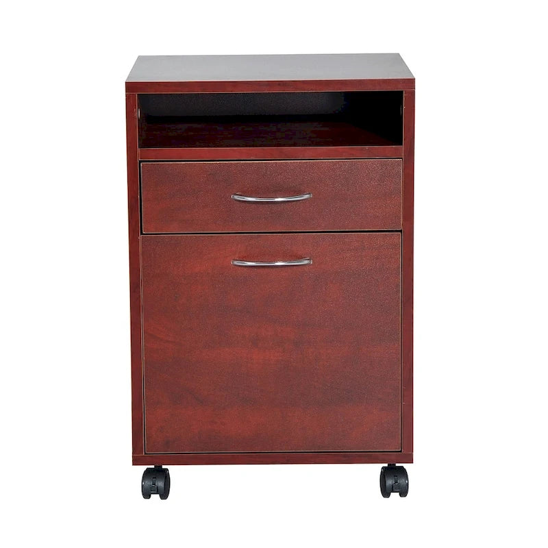 Chariot pour imprimante mobile HomCom 24 avec 2 tiroirs, marron - 15,7 x 13,8 x 23,6