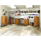 Chariot à roulettes Adeptus Original, en bois massif, 6 tiroirs, pin moyen